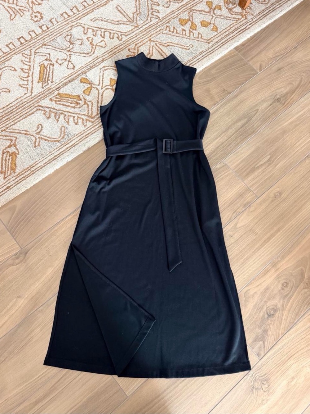 Prologue Black Sleeveless Belted Midi Dress